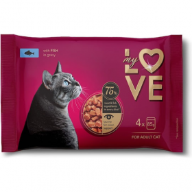 Пауч за котки My Love Adult cats  with fish in sauce 4 броя с Риба в сос